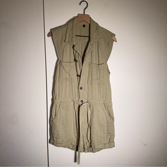 FREE PEOPLE FP One Kalahari Coverall Textured Summer classic Romper S - Picture 3 of 4